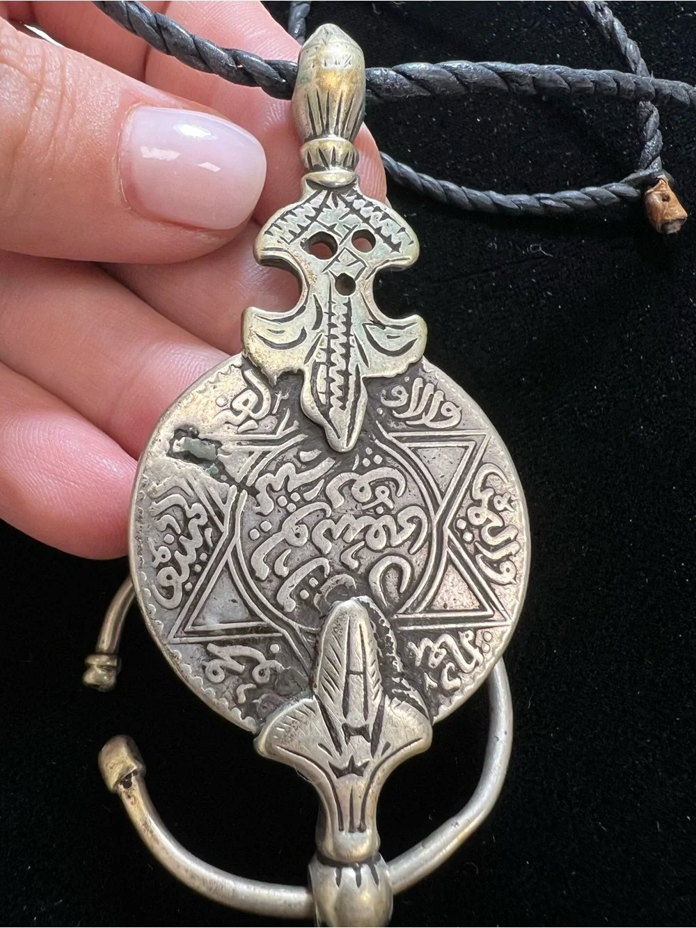 Antique Moroccan Berber coin fibula (tizerzai or khlel), a traditional cloak pin